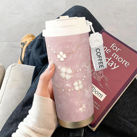 Tumbler stainless 316 sus 500ML tumbler aesthetic viral lucu/tumbler pink/cangkir kopi/tumbler tahan panas dingin/botol minum