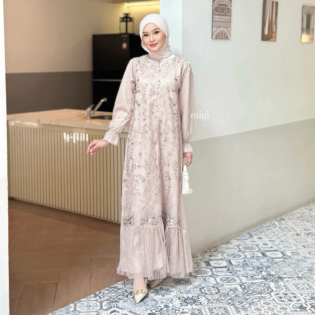 migi - dress flowers / dress brukat / dress kondangan